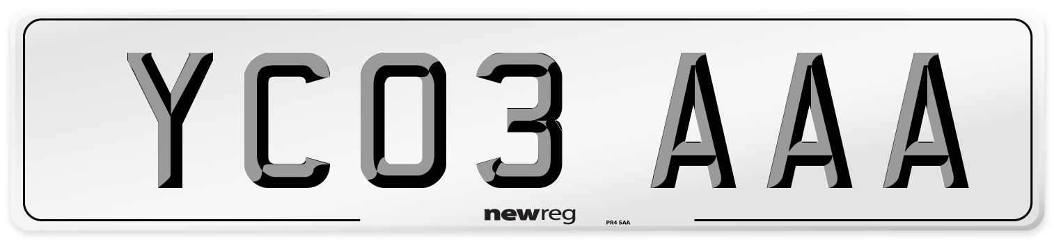 YC03 AAA Number Plate from New Reg